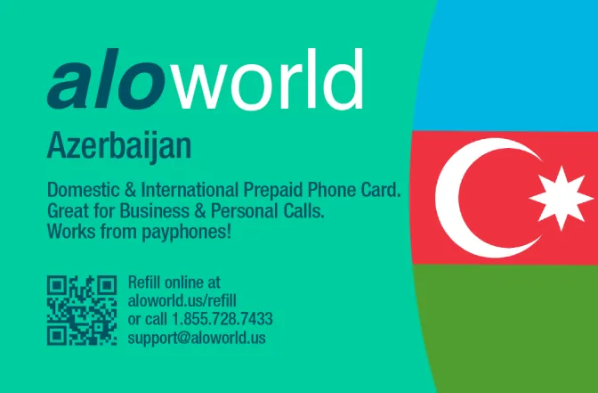 Aloworld azerbaijan Calling Card. Call azerbaijan from USA & Canada