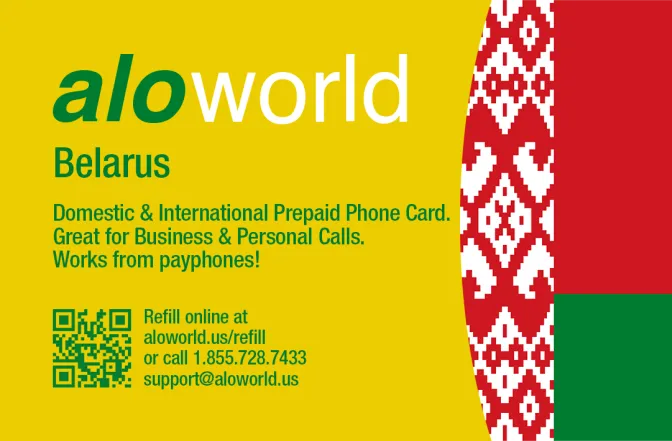Aloworld belarus Calling Card. Call belarus from USA & Canada